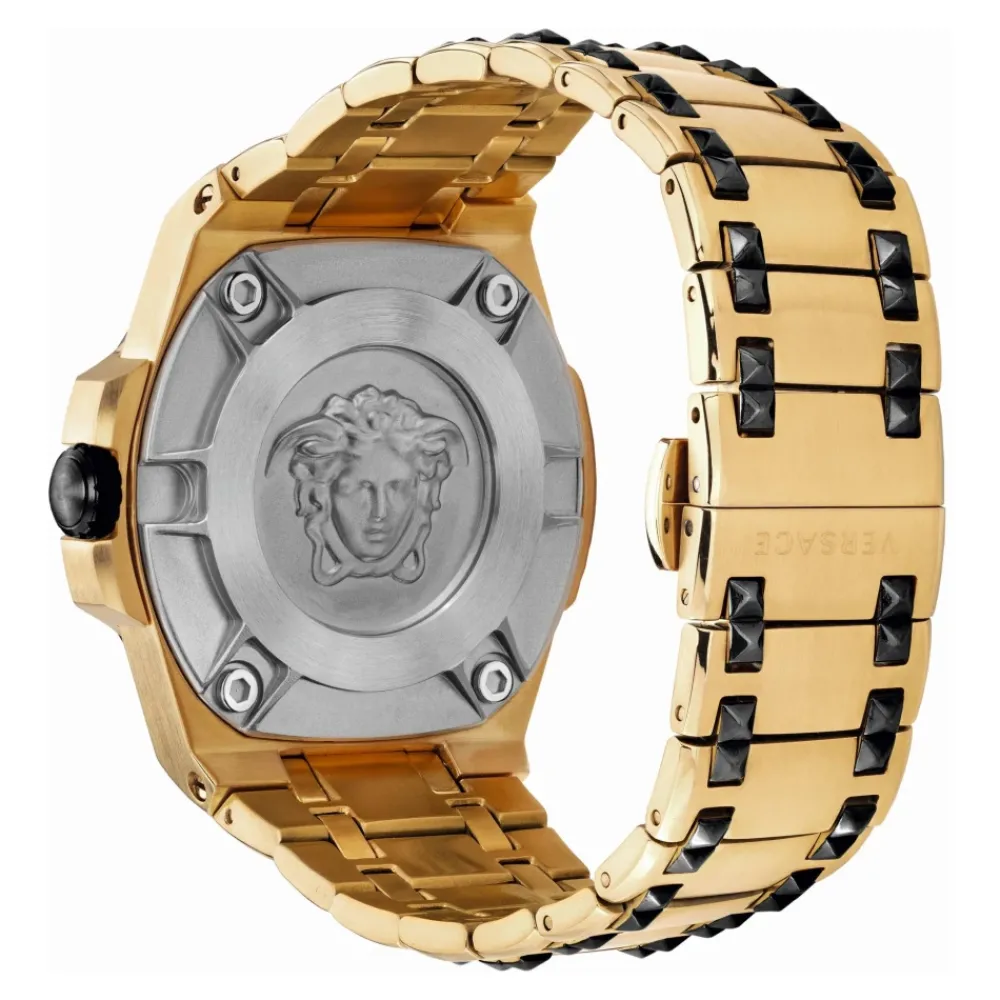 Heren Versace Horloges^Chain Reaction Horloge Zwart/Goud