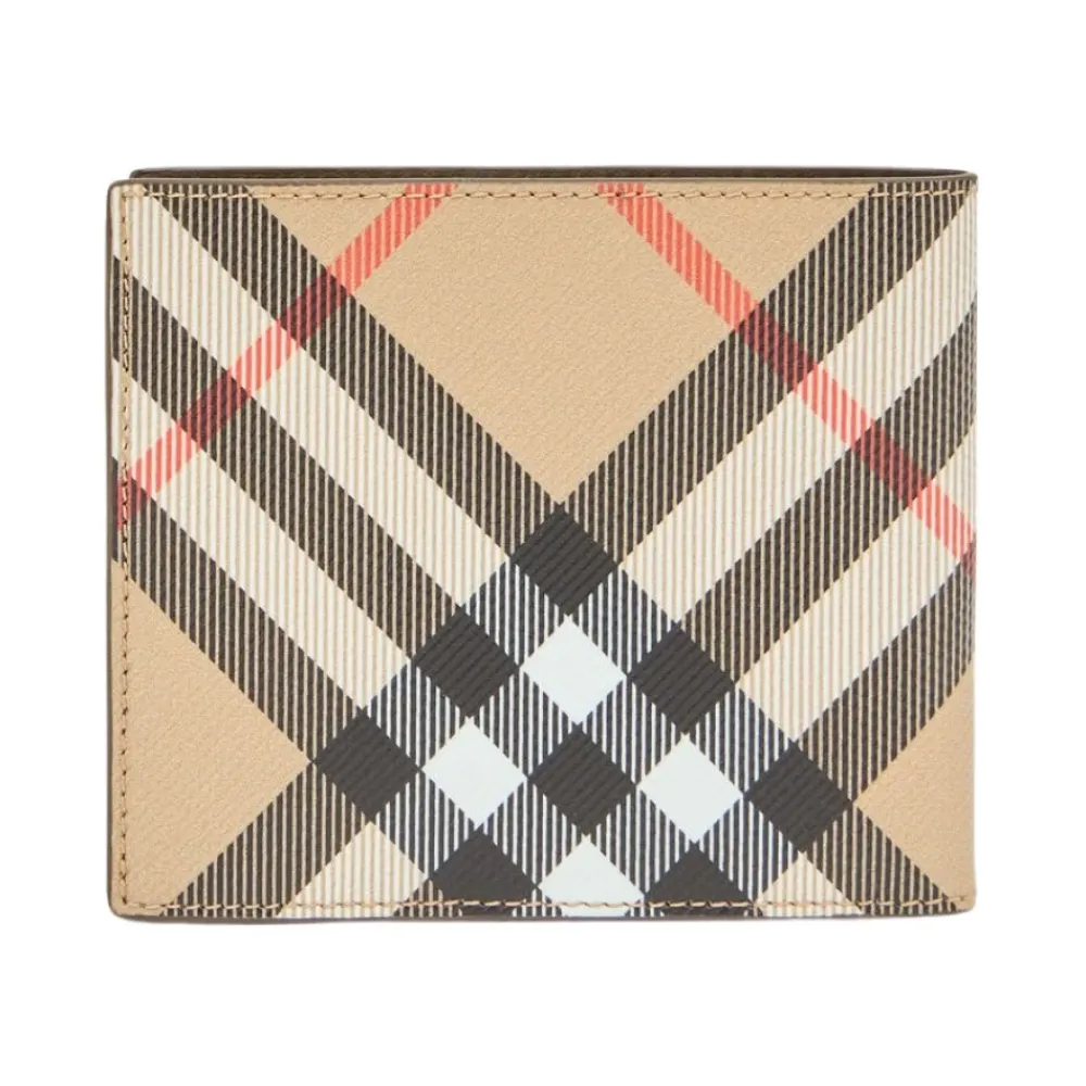 Heren Burberry Portefeuilles^Check Bi-Fold Portemonnee