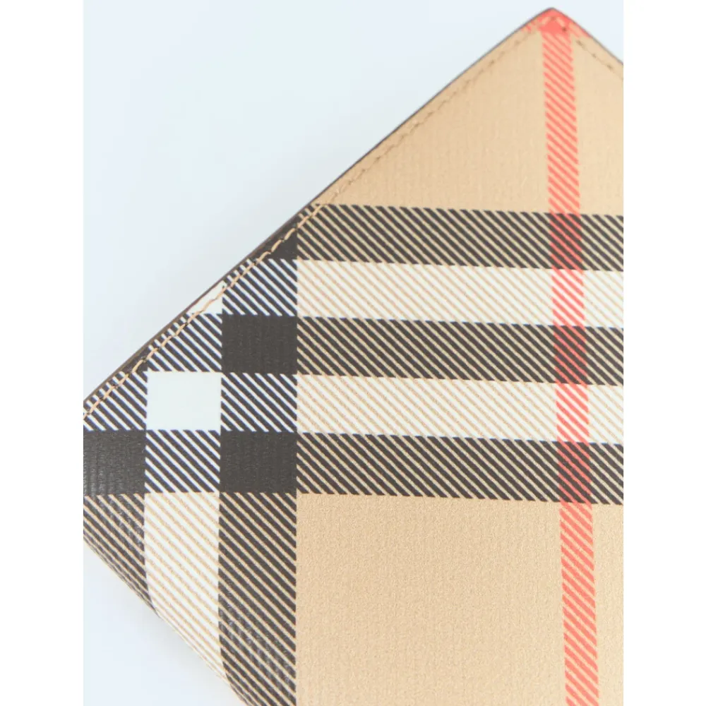 Heren Burberry Portefeuilles^Check Bi-Fold Portemonnee