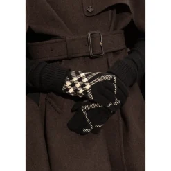 DAMES Burberry Check Cashmere Blend Handschoenen