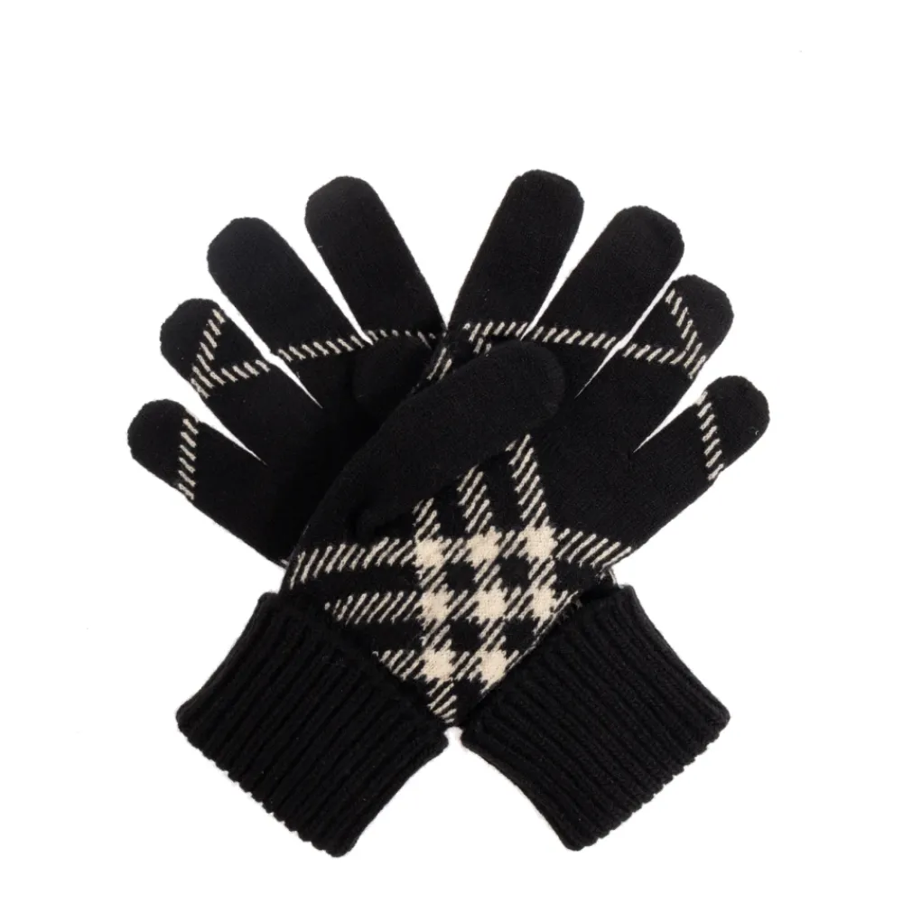 DAMES Burberry Check Cashmere Blend Handschoenen