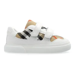 Burberry Sneakers^Check en leren sneakers