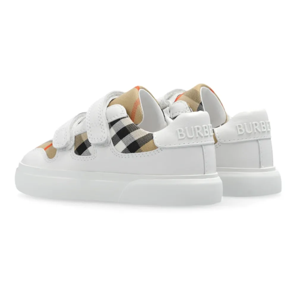 Burberry Sneakers^Check en leren sneakers