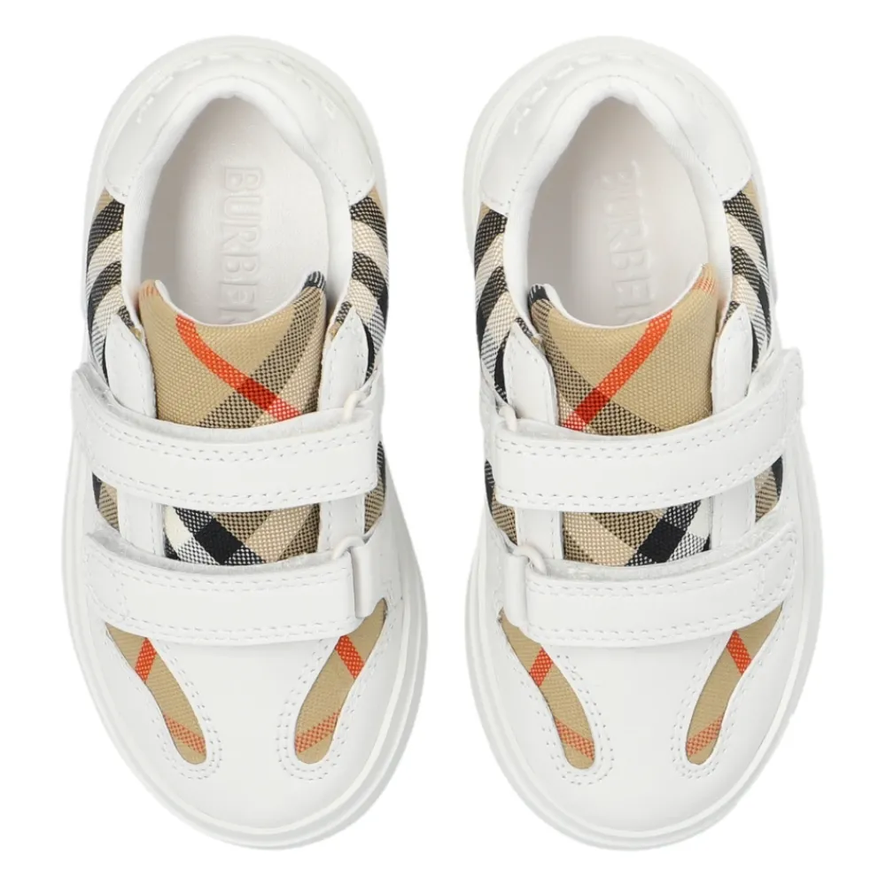 Burberry Sneakers^Check en leren sneakers