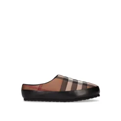 Heren Burberry Pantoffels^Check Logo Slip-On Loafers