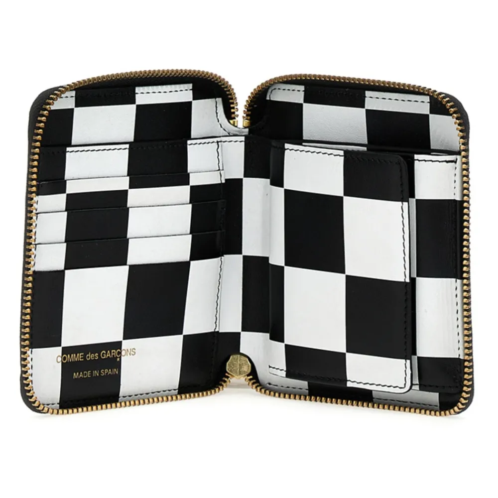 Heren Comme des Garçons Portefeuilles^Check Print Wallet