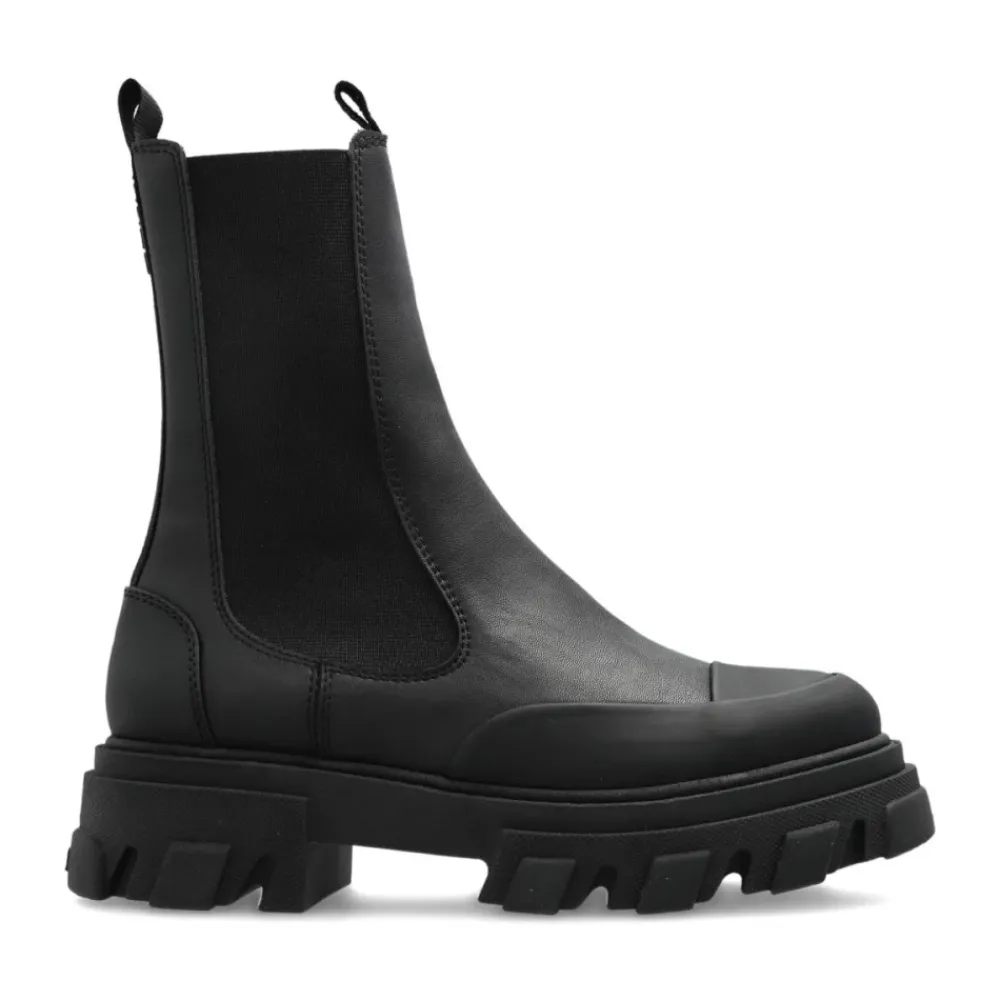 DAMES Ganni Chelseaboots^Chelsea Mid Leren Laarzen