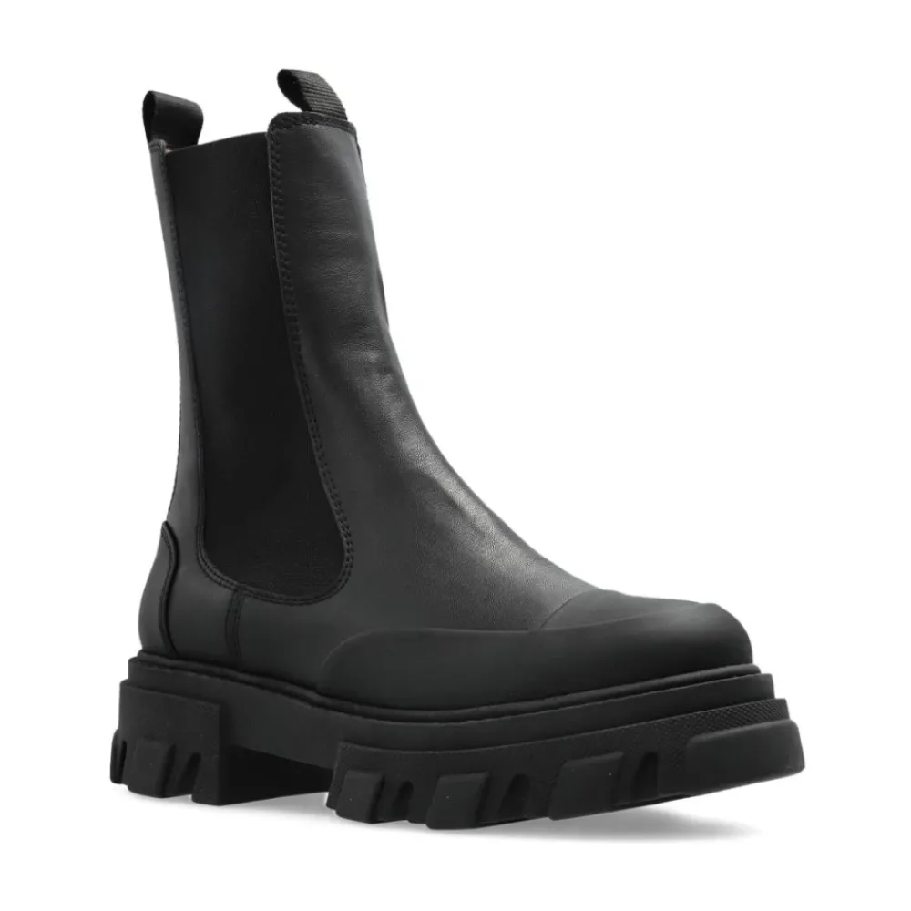 DAMES Ganni Chelseaboots^Chelsea Mid Leren Laarzen
