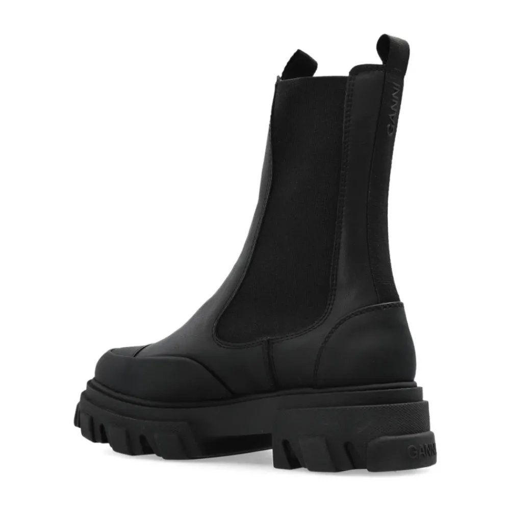 DAMES Ganni Chelseaboots^Chelsea Mid Leren Laarzen