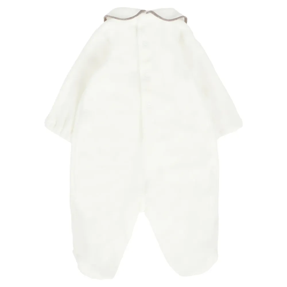 Little Bear Jumpsuits^Chenille Romper met Peter Pan-kraag