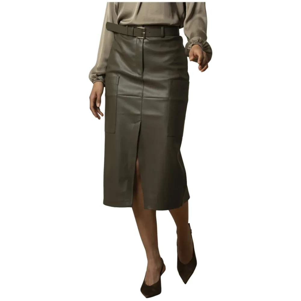 DAMES Kocca Rokken^Chique leren look potloodrok