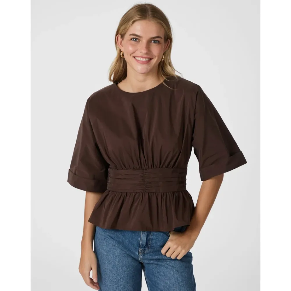 DAMES Neo Noir Blouses^Chocoladee Poplin Blouse