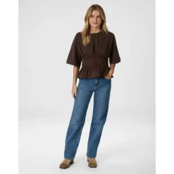 DAMES Neo Noir Blouses^Chocoladee Poplin Blouse