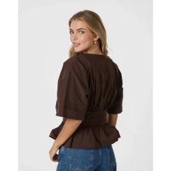 DAMES Neo Noir Blouses^Chocoladee Poplin Blouse