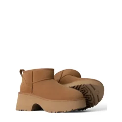 DAMES UGG Classic Ultra Mini New Heights Laarzen Chestnut