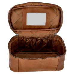 DAMES The Chesterfield Brand Toilettassen^Cognac Leren Toilettas met Spiegel