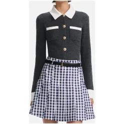 DAMES Self Portrait Contrast Collar Cardigan