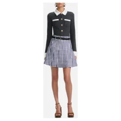 DAMES Self Portrait Contrast Collar Cardigan