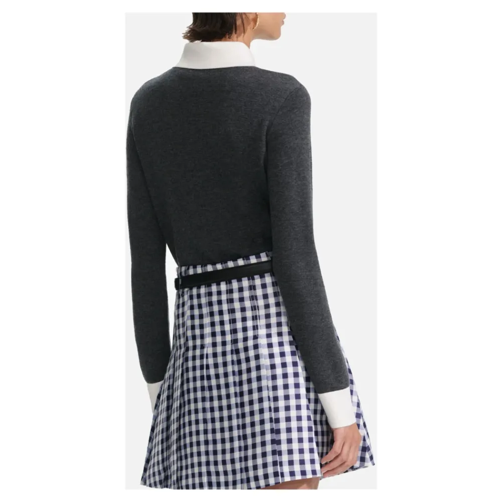 DAMES Self Portrait Contrast Collar Cardigan