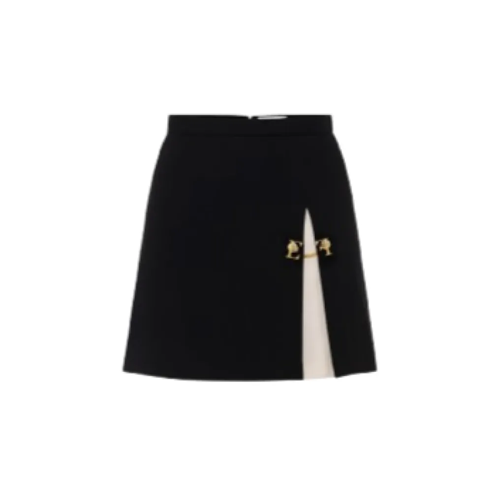 DAMES Elisabetta Franchi Rokken^Contrast Geplooide Korte Rok met Manchetknopen