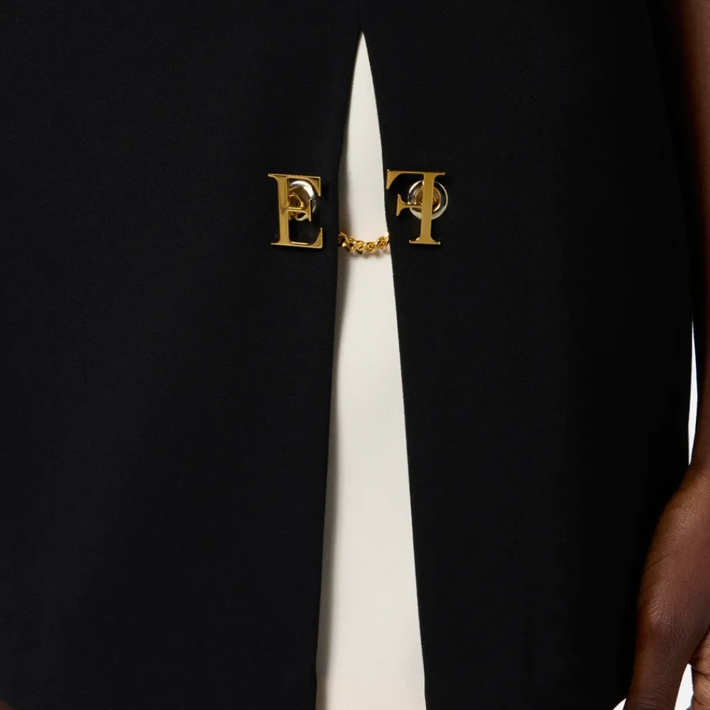 DAMES Elisabetta Franchi Rokken^Contrast Geplooide Korte Rok met Manchetknopen