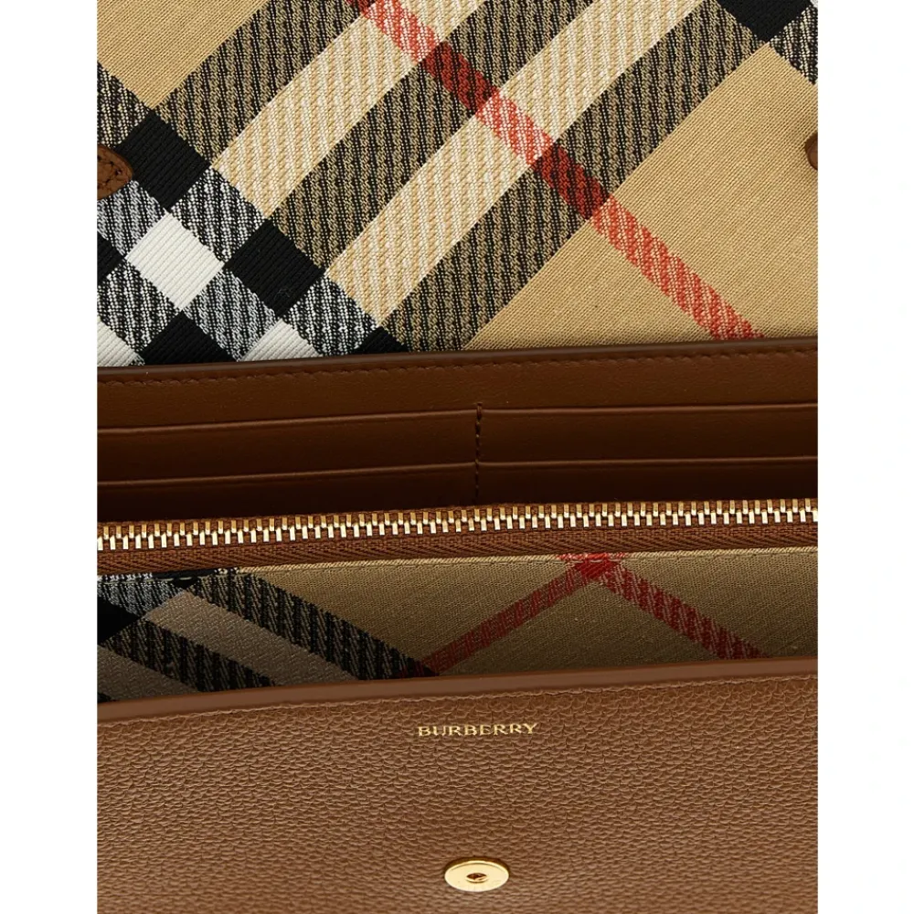 DAMES Burberry Portefeuilles^Cotswolds Grained Calf Leather Wallet on Chain