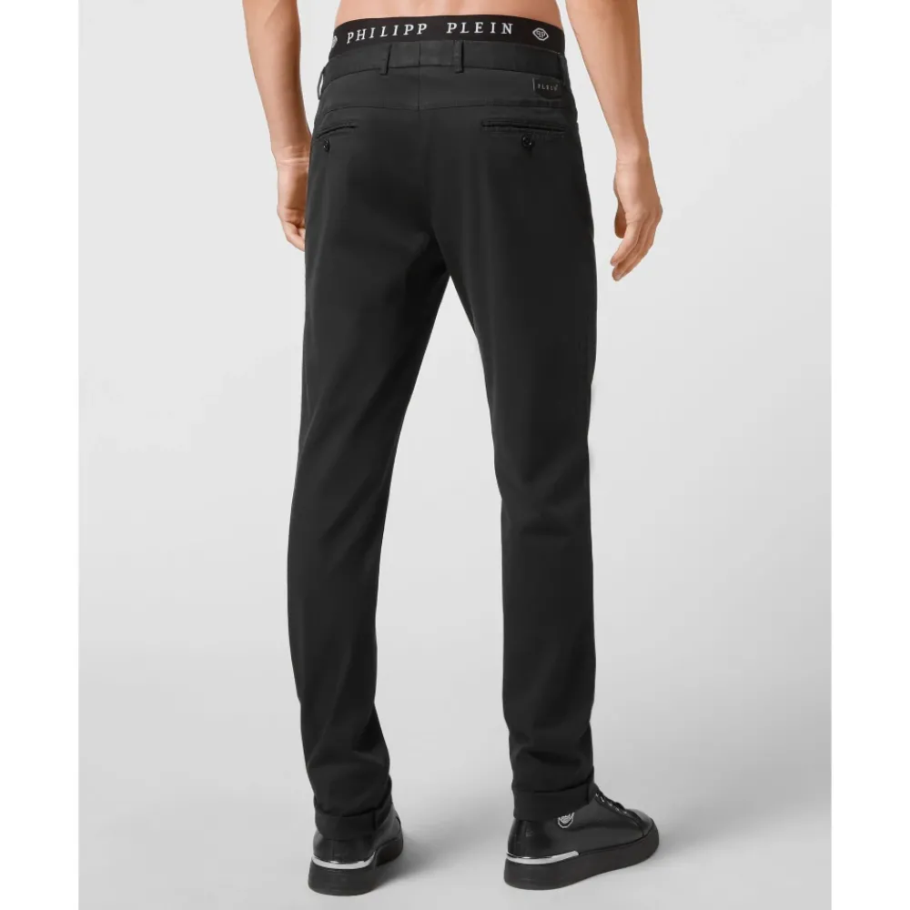 Heren Philipp Plein Cotton Long Trousers Chinos fit Iconic Plein