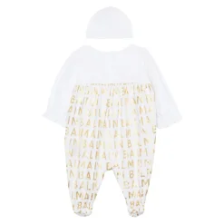 Balmain Bodysuits & Sets^Cotton Onesie and Beanie Set