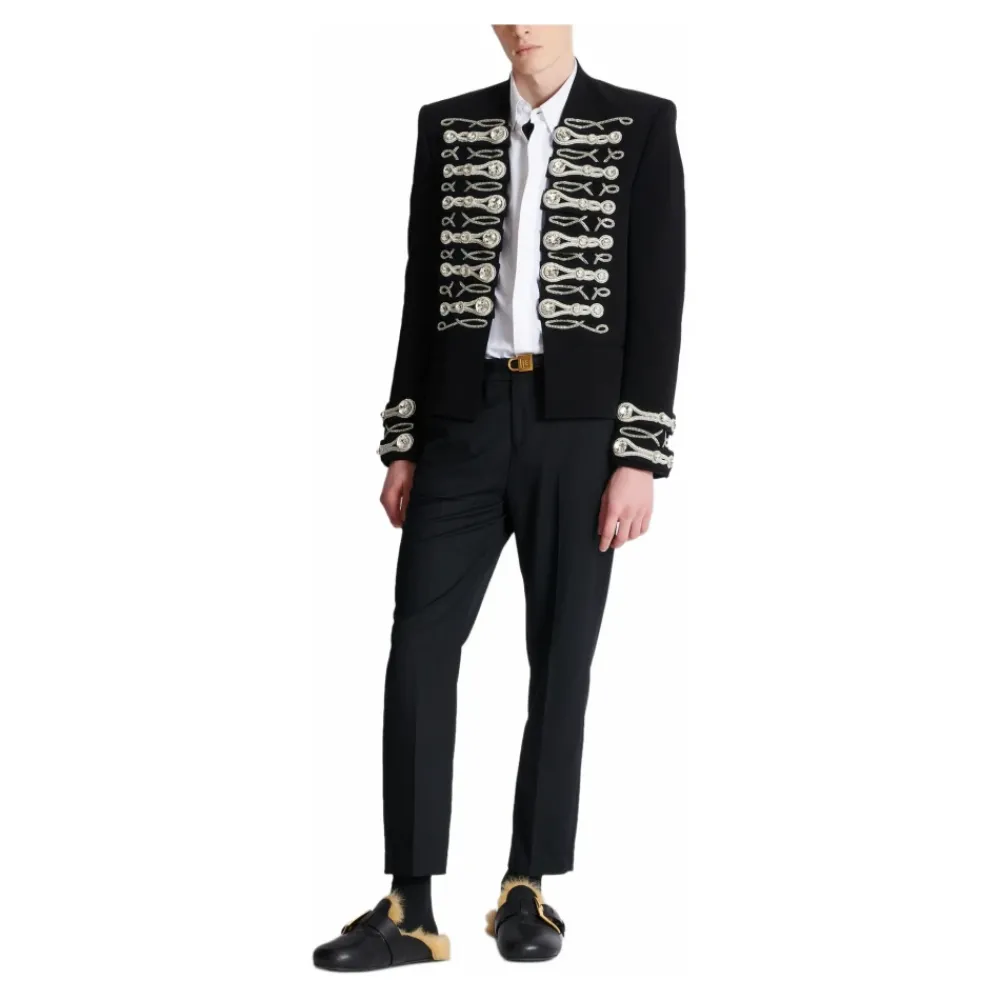 Heren Balmain Crepe spencer jasje met geborduurde frogging
