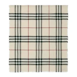 DAMES Burberry Sjaals^Crème Ruitpatroon Wollen Sjaal