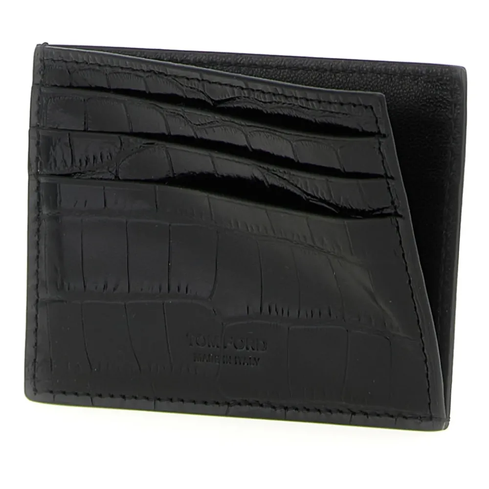 Heren Tom Ford Portefeuilles^Crocodile Leather Card Holder