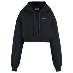 DAMES Off White Hoodies & Sweatvesten^Cropped Hoodie