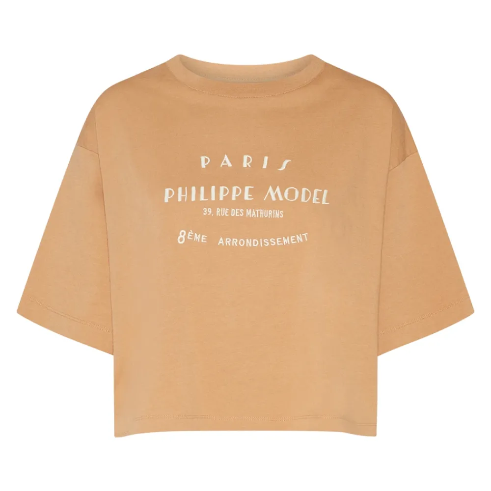 DAMES Philippe Model Shirts^Cropped T-shirt met Borduurwerk