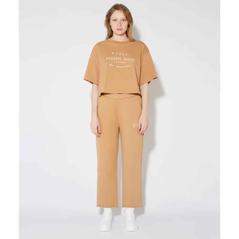 DAMES Philippe Model Shirts^Cropped T-shirt met Borduurwerk