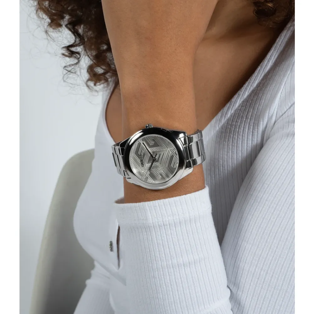 DAMES Guess Cubed Zilveren Horloge