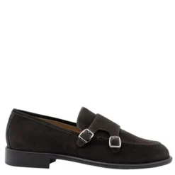 Heren Antica Cuoieria 23070-C-VS3.EBONY Double-buckle Loafer