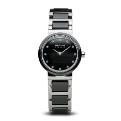 DAMES BERING Horloges^Dames keramisch horloge 25 mm roestvrijstalen armband zilver 10725-742