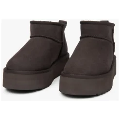 DAMES Estro Dames Lage Donkere Snowboots gemaakt van Echt Velours met een Bontvoering