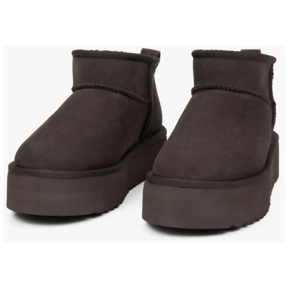 DAMES Estro Dames Lage Donkere Snowboots gemaakt van Echt Velours met een Bontvoering