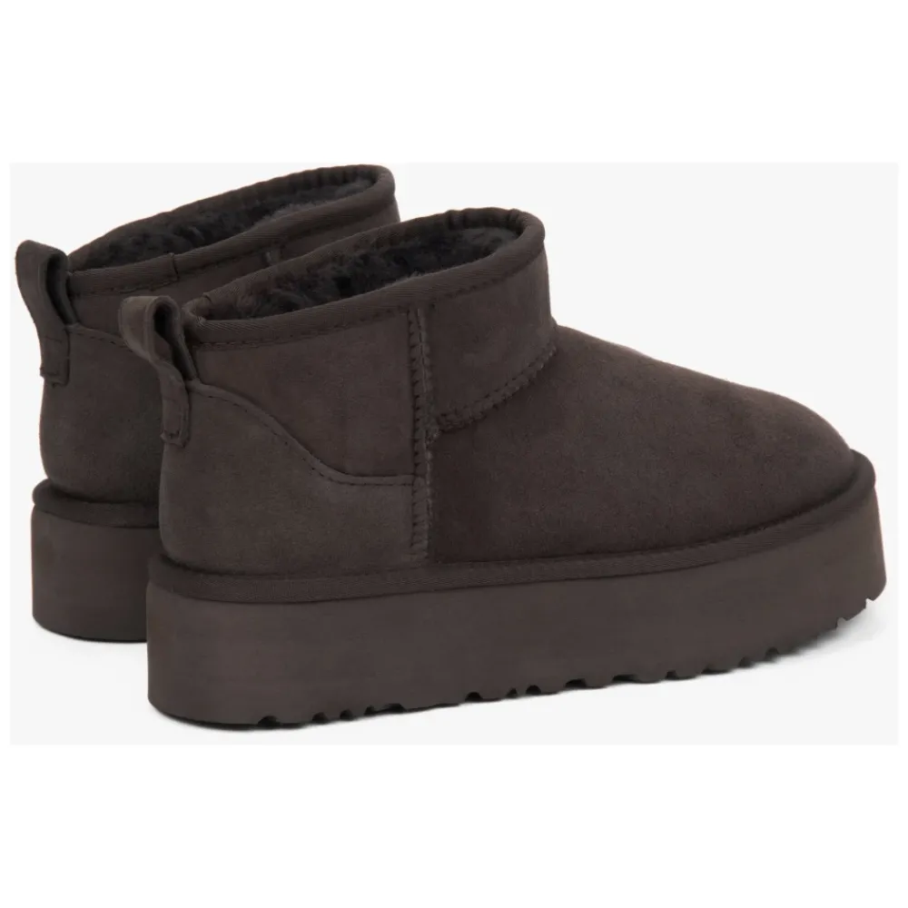 DAMES Estro Dames Lage Donkere Snowboots gemaakt van Echt Velours met een Bontvoering