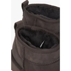 DAMES Estro Dames Lage Donkere Snowboots gemaakt van Echt Velours met een Bontvoering