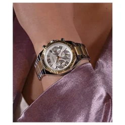 DAMES Guess Dames Multifunctioneel Horloge EQUALITY GW0769L3 Zilver en Goud