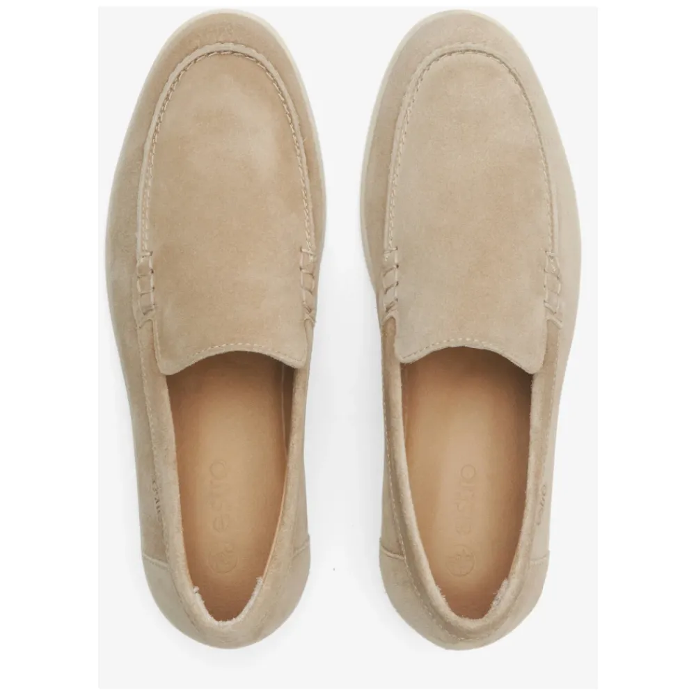 DAMES Estro Dames Sand Natuurlijke Velours Loafers ER00113365