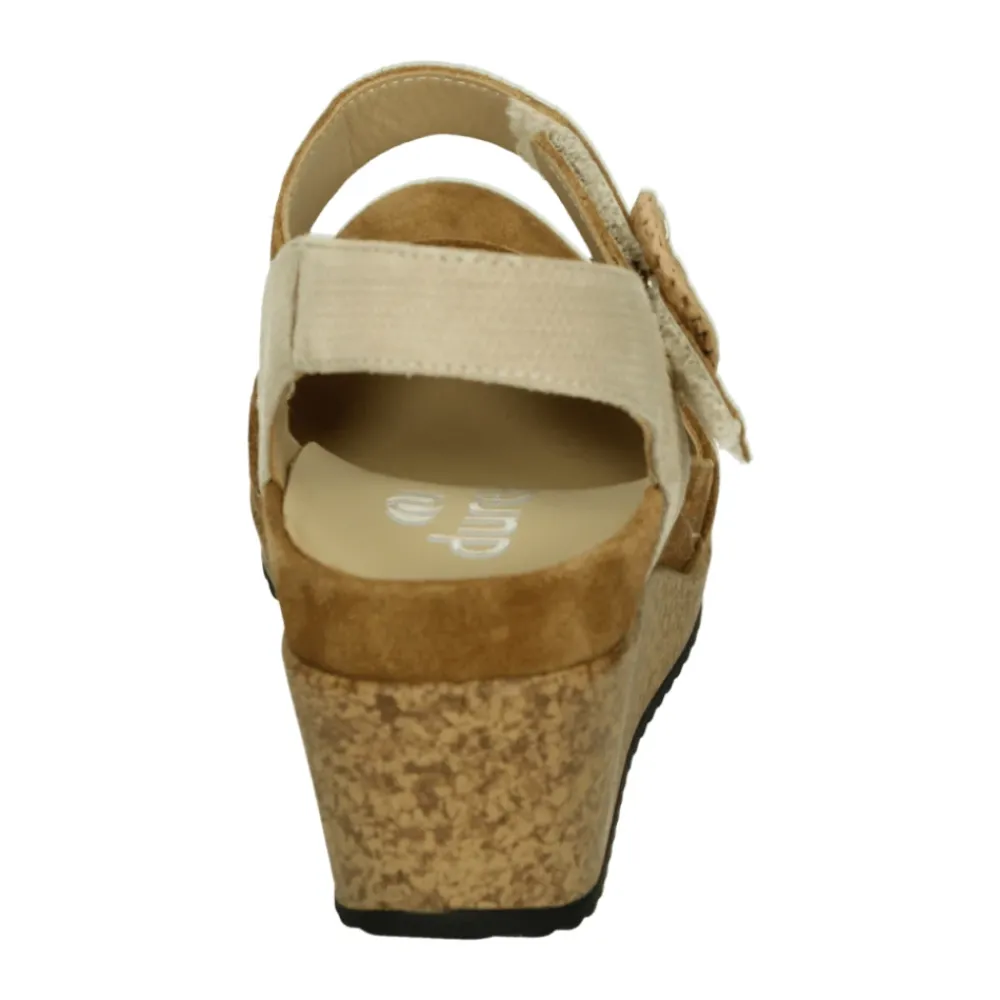 DAMES Durea Sleehakken^Damessandaal in cognac leer