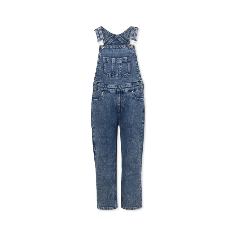 Tommy Hilfiger Jumpsuits^Denim Babygrow met Verstelbare Bandjes