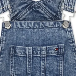 Tommy Hilfiger Jumpsuits^Denim Babygrow met Verstelbare Bandjes