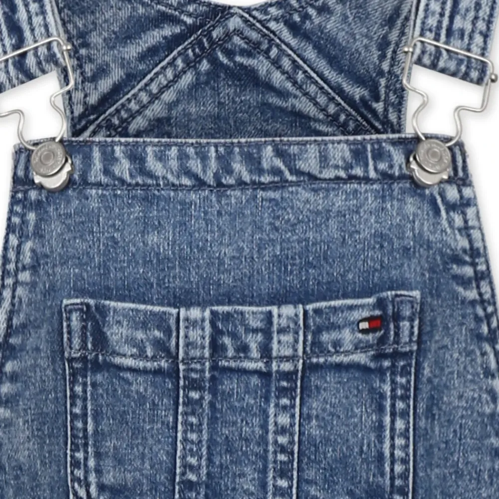 Tommy Hilfiger Jumpsuits^Denim Babygrow met Verstelbare Bandjes