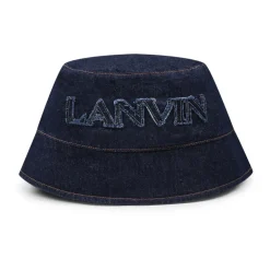 Lanvin Denim Cloche Hoed met Franje Logo