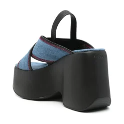 DAMES Vic Matié Denim Crossover Strap Platform Sandalen