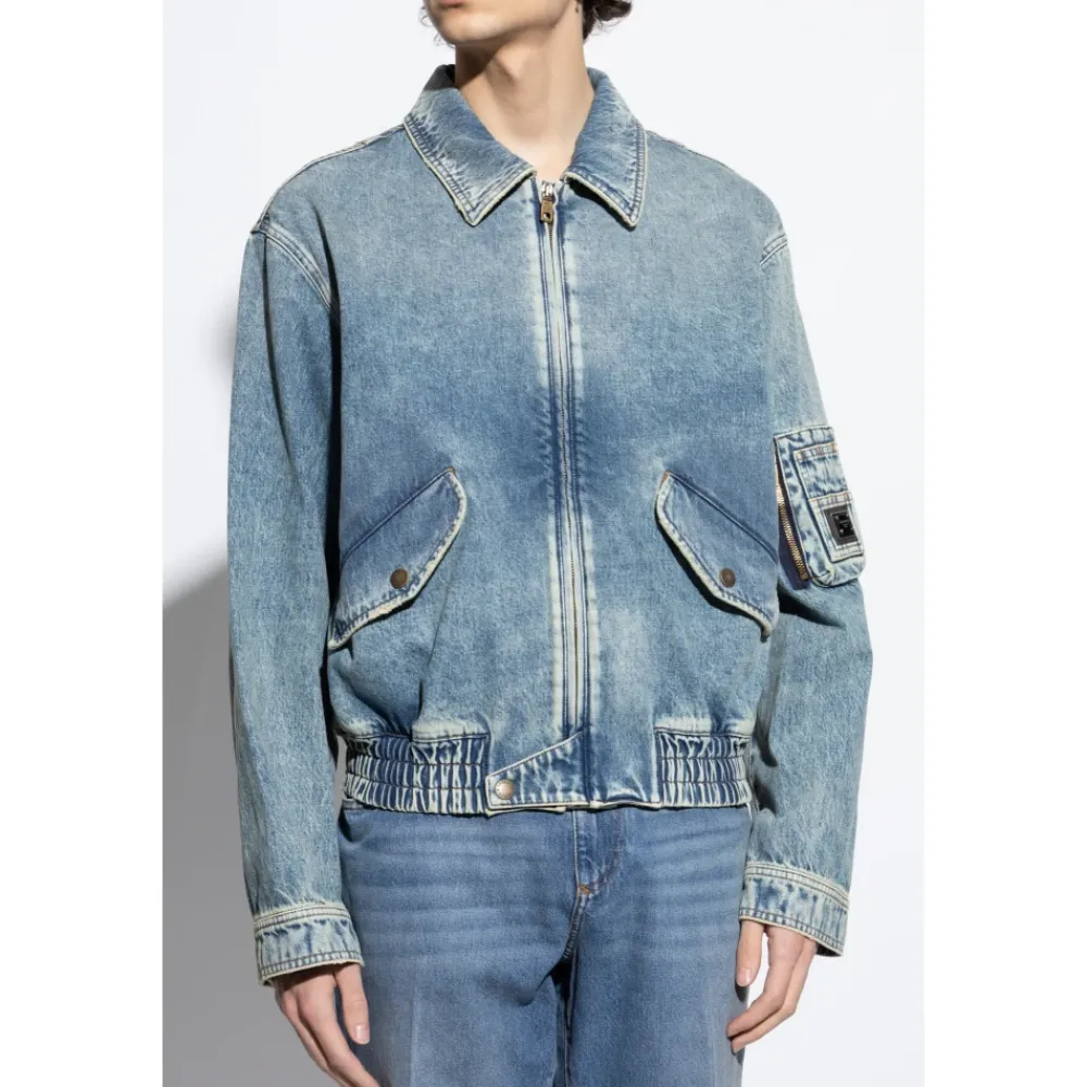 Heren Dolce & Gabbana Denim Jack met een Vintage Effect